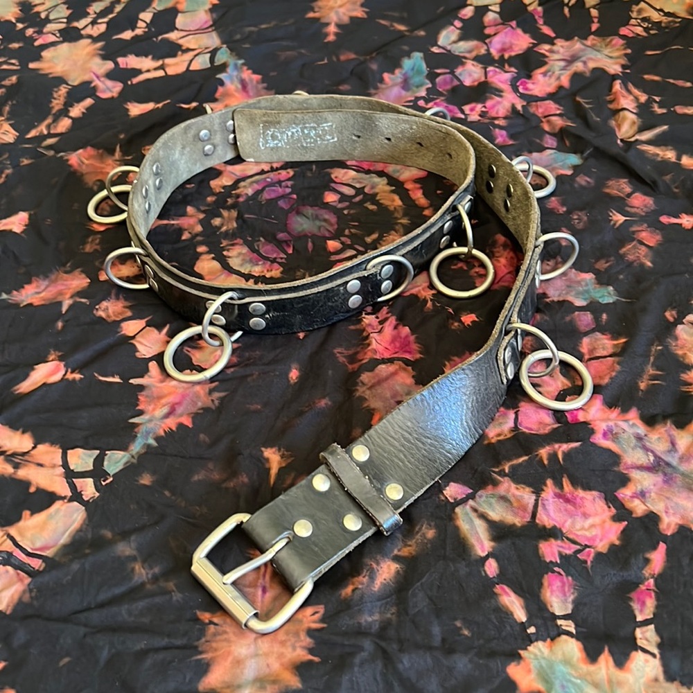 Bondage belt rocked it on my hips and I was a size 14. Size rubbed off.
